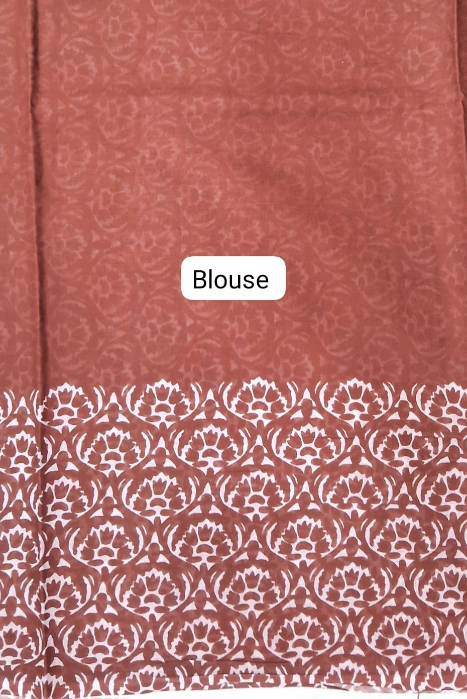 Chocolate Brown Mulmul Cotton Saree Blouse