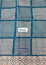 Teal Blue Mulmul Cotton Saree Blouse