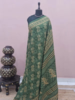 Green Mulmul Cotton Saree