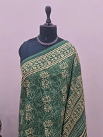 Green Mulmul Cotton Saree 1