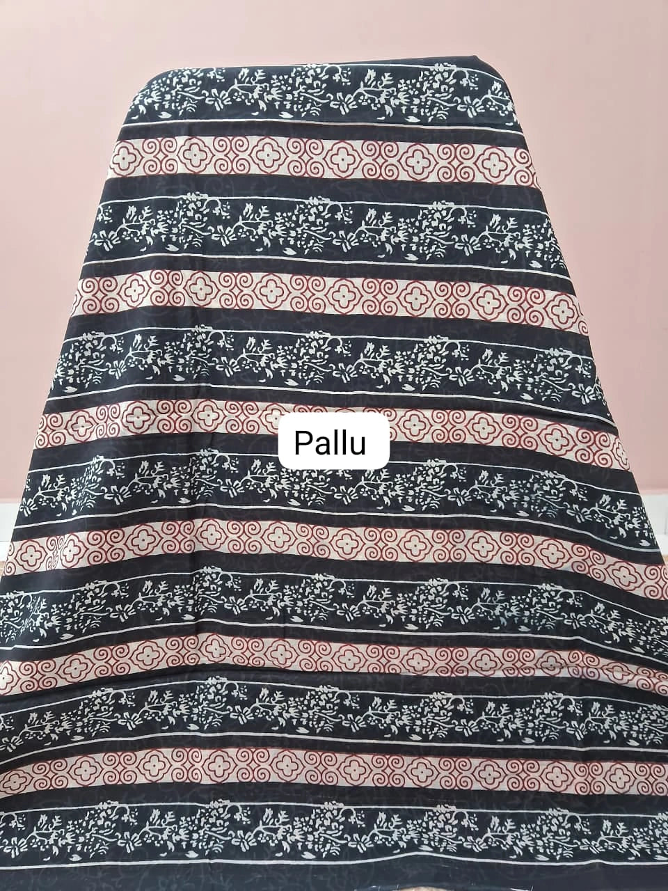 Brick Red Mulmul Cotton Saree Pallu