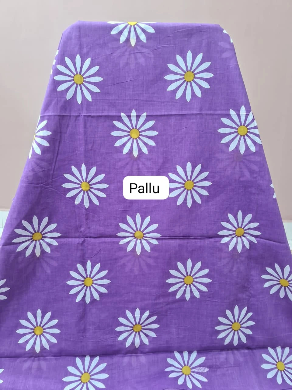 Lavender Mulmul Cotton Saree pallu