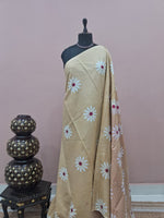 Beige Mulmul Cotton Saree