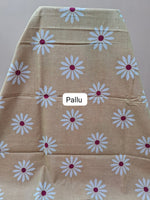 Beige Mulmul Cotton Saree pallu