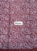 Brick Red Pure Mulmul Cotton Saree Blouse