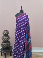 Pure Purple Mulmul Cotton Saree 