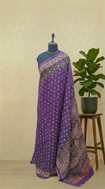 Dark Purple Mulmul Cotton Saree 