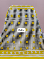 Mango Yellow Mulmul Cotton Saree pallu