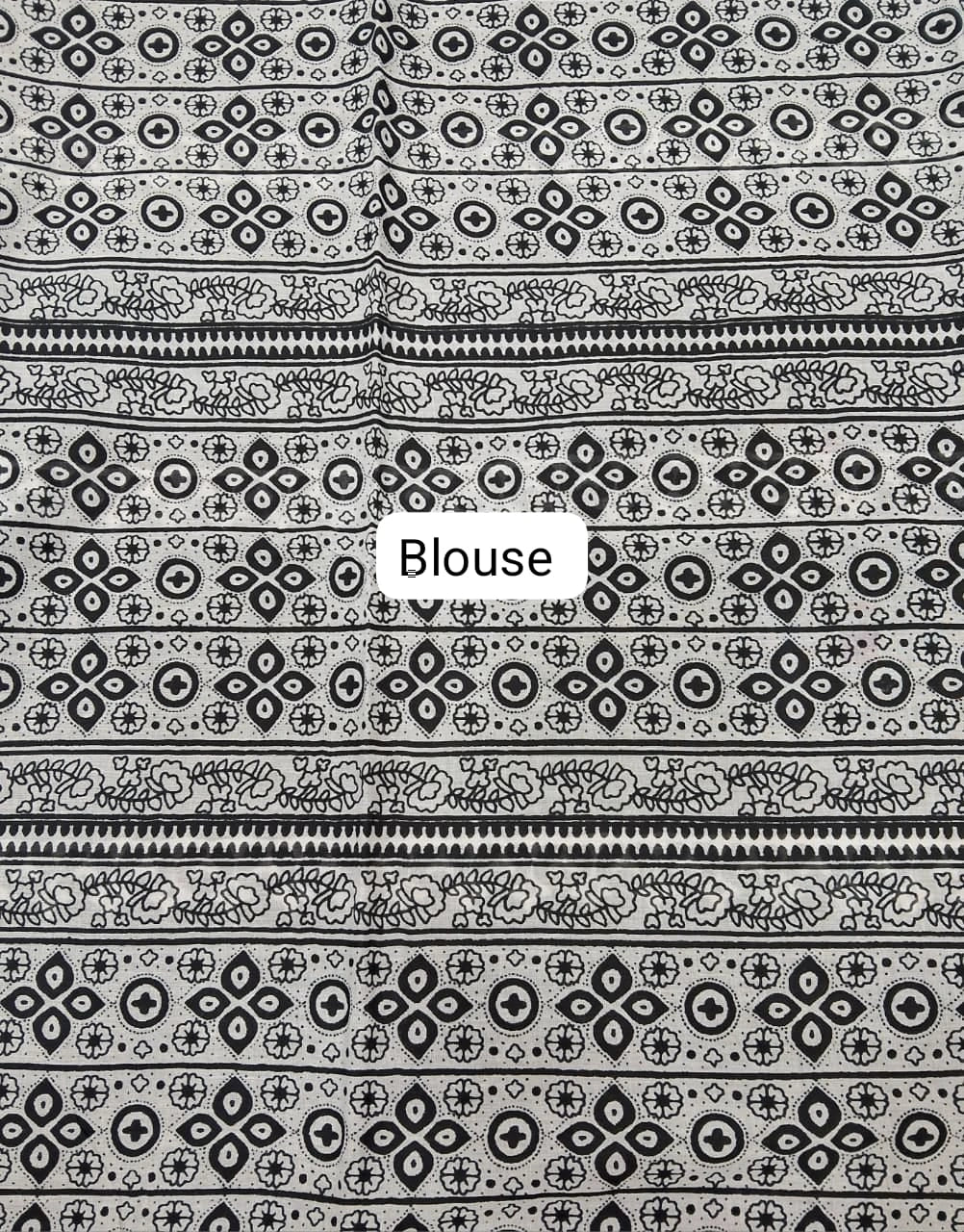 Black Mulmul Cotton Saree Blouse