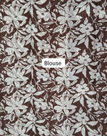 Dark Brown Mulmul Cotton Saree Blouse