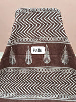 Dark Brown Mulmul Cotton Saree Pallu