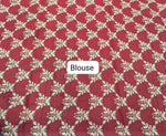Red Mulmul Cotton Saree Blouse