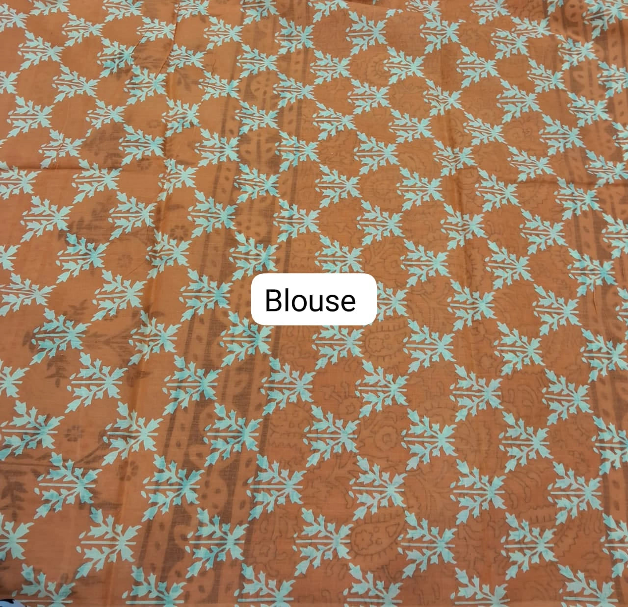 Orange Mulmul Cotton Saree blouse