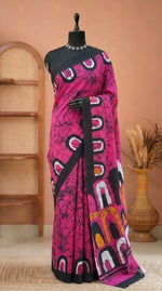 Pink Mulmul Cotton Saree