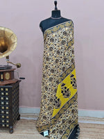 Dark Beige Mulmul Cotton Saree