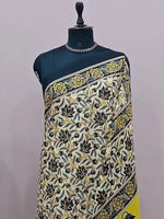 Dark Beige Mulmul Cotton Saree 1