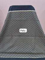 Black Mulmul Cotton Saree pallu