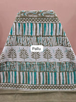 Light Pista Green Mulmul Cotton Saree pallu