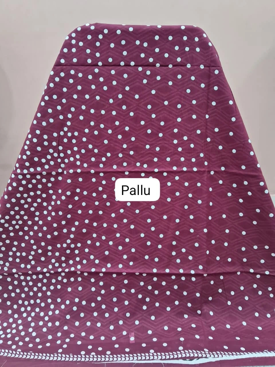 Wine Mulmul Cotton Saree Pallu
