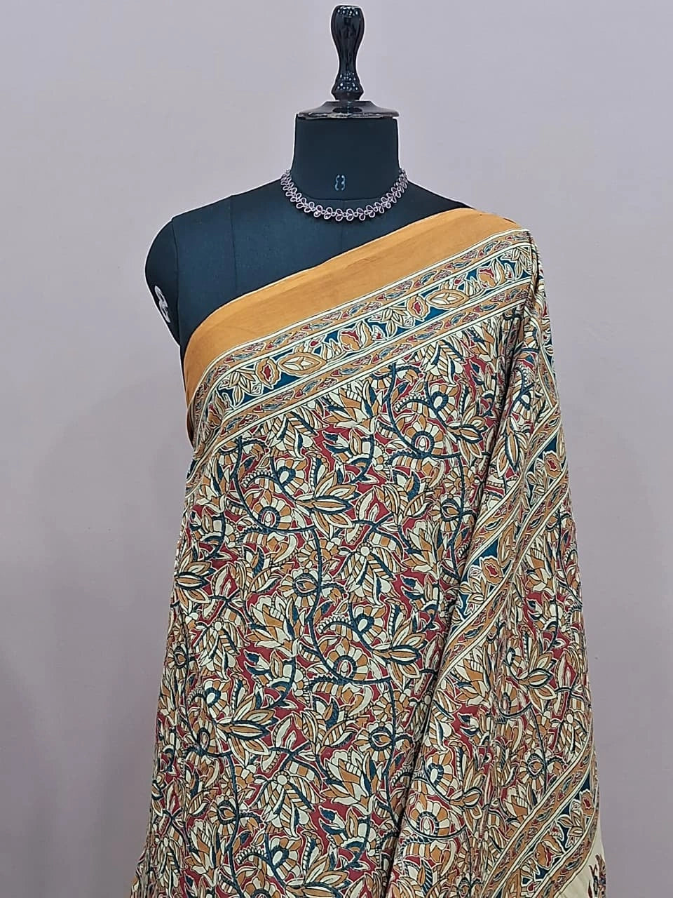 Cream Mulmul Cotton Saree 1
