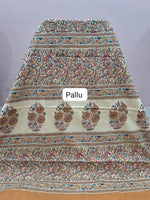 Cream Mulmul Cotton Saree Pallu