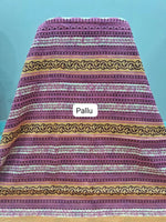 Pink and Beige Mulmul Cotton Saree Pallu