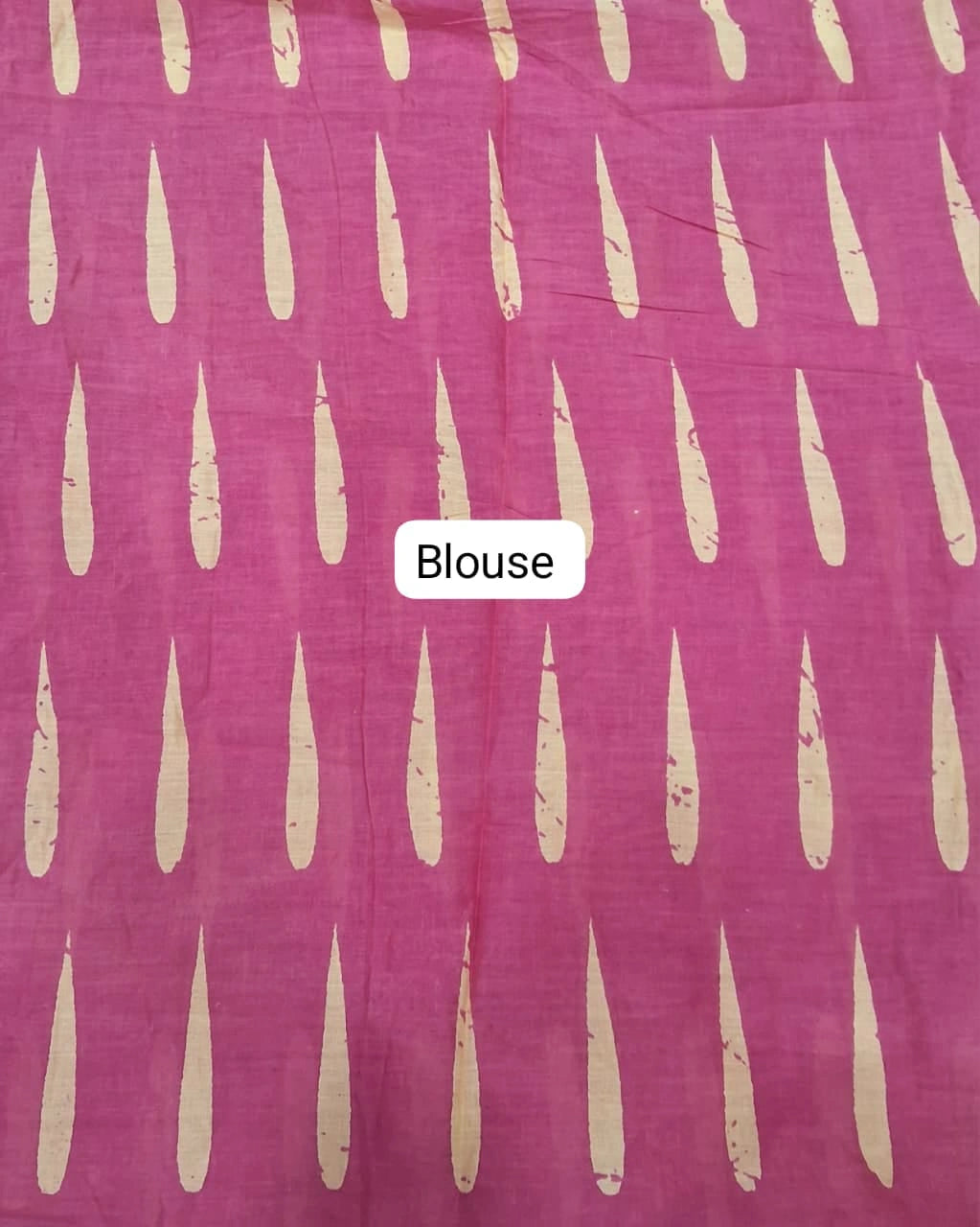 Pink and Beige Mulmul Cotton Saree Blouse