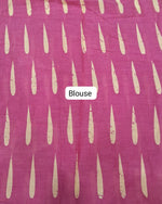 Pink and Beige Mulmul Cotton Saree Blouse