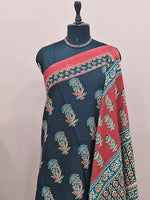 Pure Black Mulmul Cotton Saree 1