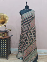 Black Mulmul Cotton Saree