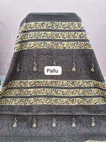 Beige and Walnut Brown Mulmul Cotton Saree Pallu