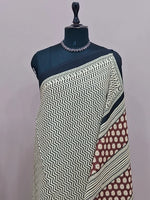 Cream Mulmul Cotton Saree 1