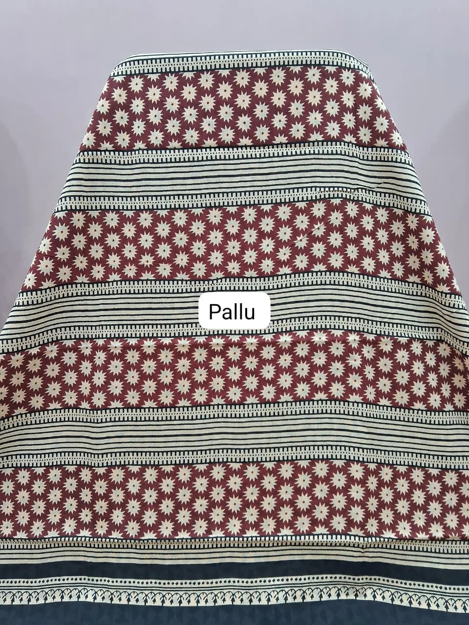 Cream Mulmul Cotton Saree Pallu
