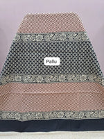 Red Mulmul Cotton Saree Pallu