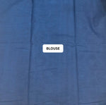 Sunshine Yellow & Indigo Blue Mulmul Cotton Saree blouse