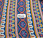 Royal Blue Pure Mulmul Cotton Half &amp; Half Saree Blouse