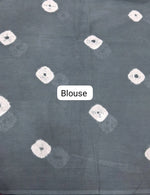 Grey Mulmul Cotton Saree Blouse