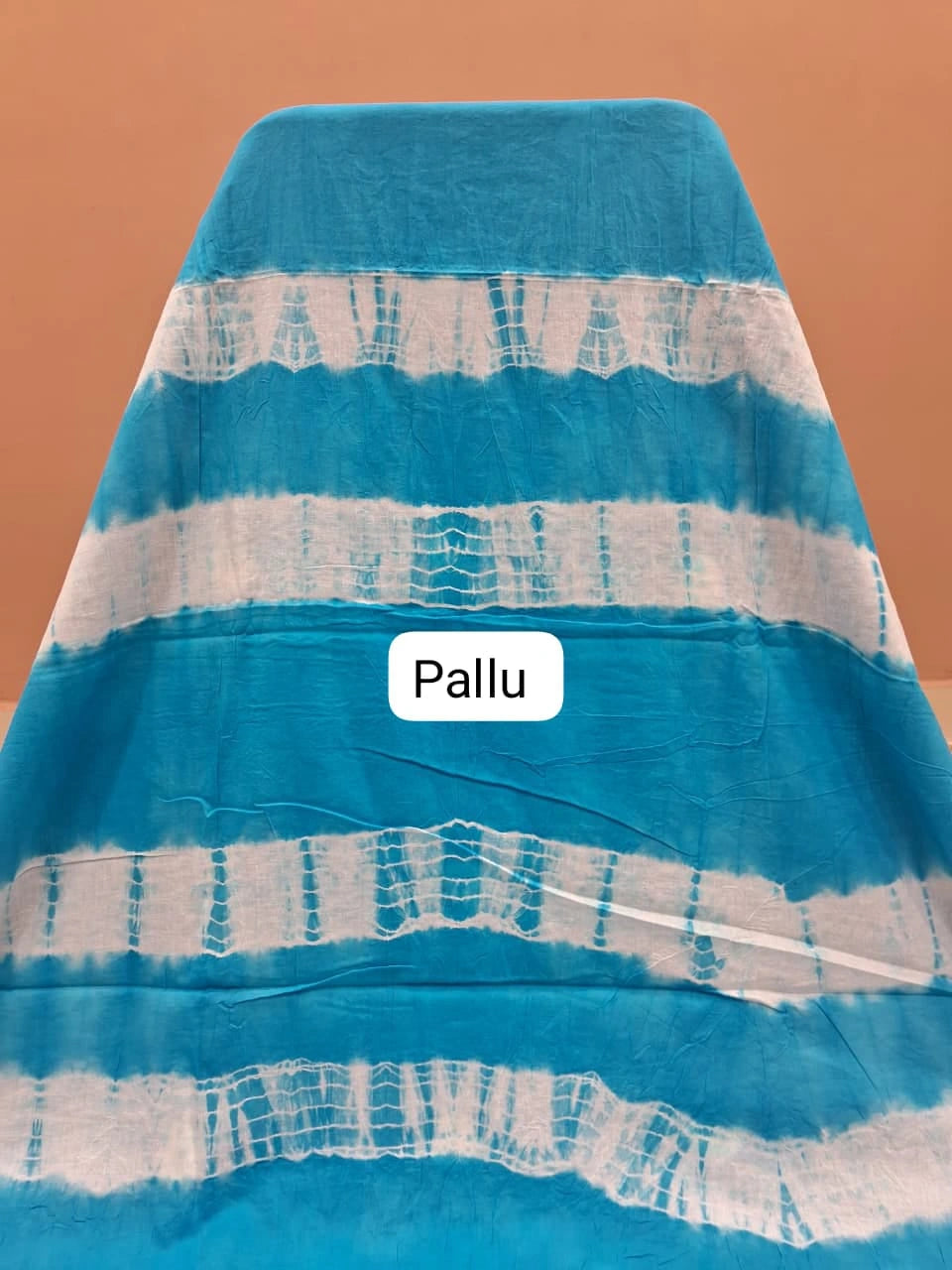 Sky Blue Mulmul Cotton Saree pallu