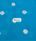 Sky Blue Mulmul Cotton Saree blouse