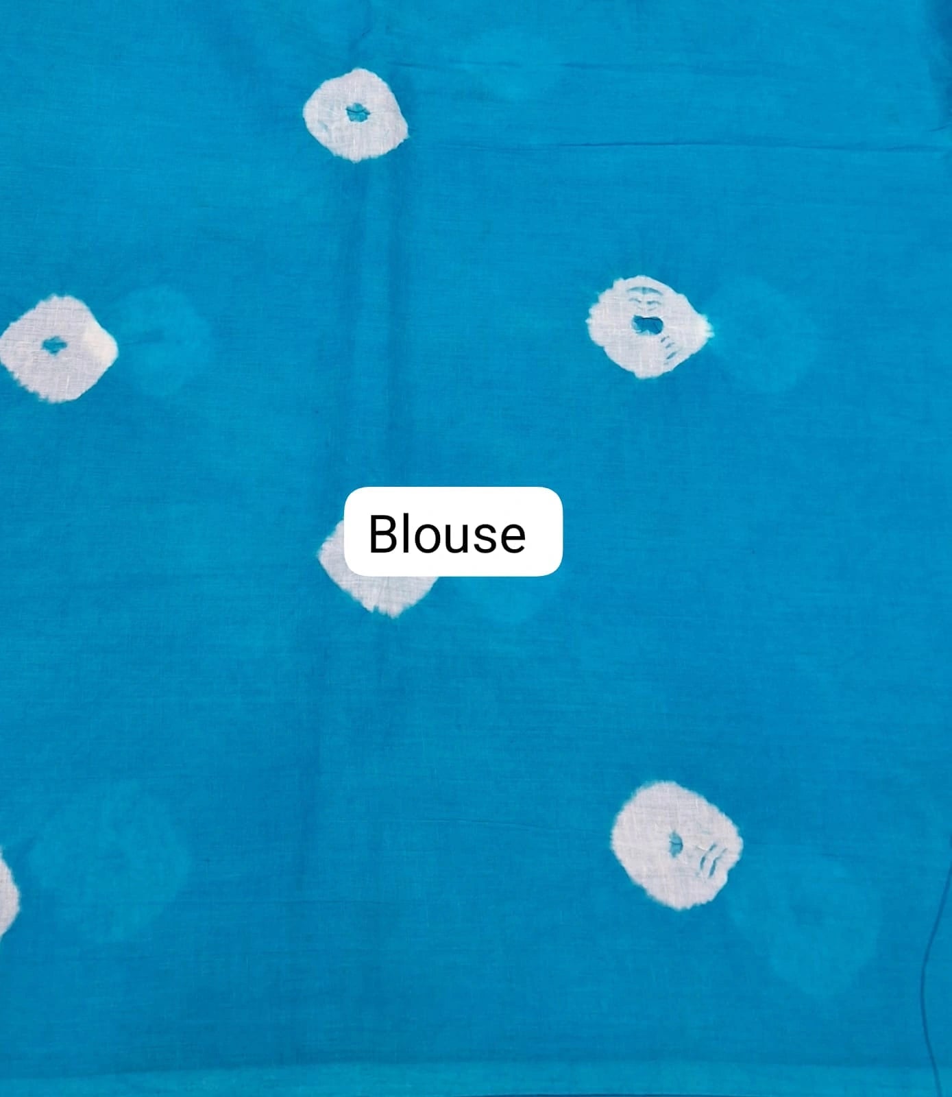 Sky Blue Mulmul Cotton Saree blouse
