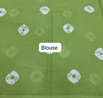 Leaf Green Mulmul Cotton Saree Blouse