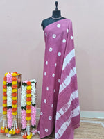 Dark Onion Pink Mulmul Cotton Saree