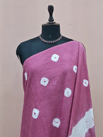 Dark Onion Pink Mulmul Cotton Saree 1