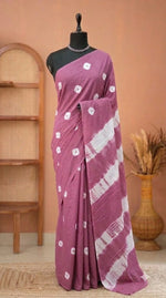 Dark Onion Pink Mulmul Cotton Saree