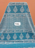 Sky Blue Pure Mulmul Cotton Saree Pallu