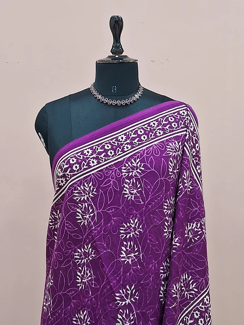 Wine Mulmul Cotton Saree 1