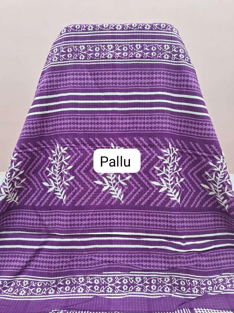 Wine Mulmul Cotton Saree Pallu