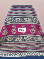 Pink Pure Mulmul Cotton Saree pallu