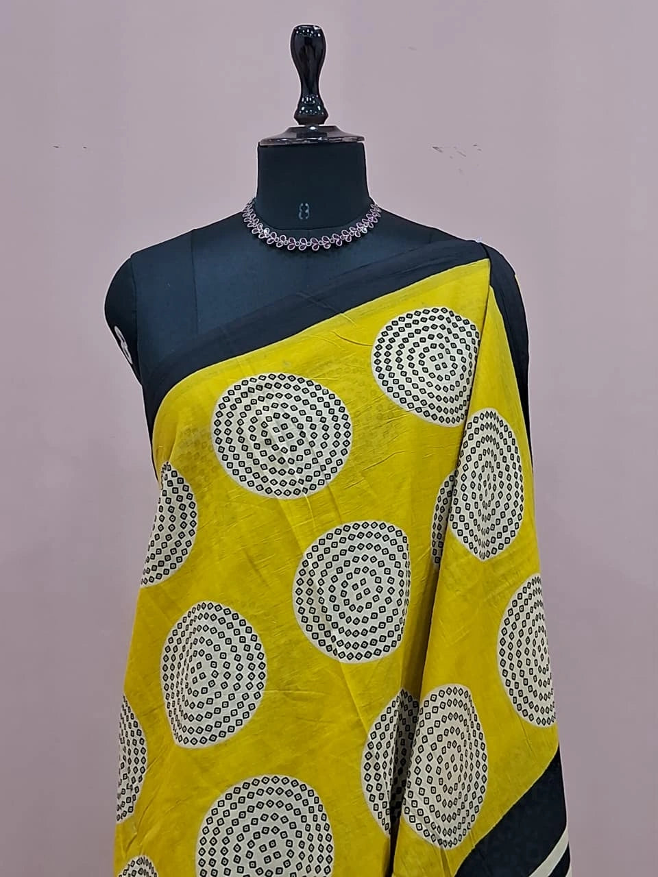 Yellow Pure Mulmul Cotton Saree 1
