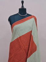 Brick Red Plain Mulmul Cotton Saree 
